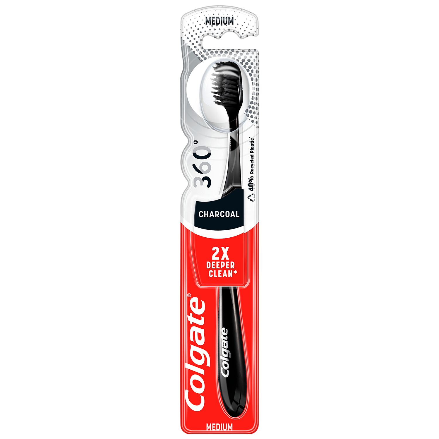 Colgate 360 Charcoal Medium handtandenborstel